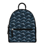 Dolphin Dot Pattern Print Leather Backpack