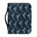 Dolphin Dot Pattern Print Leather Bible Cover