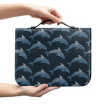 Dolphin Dot Pattern Print Leather Bible Cover