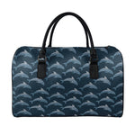 Dolphin Dot Pattern Print Leather Duffle Bag