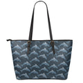 Dolphin Dot Pattern Print Leather Tote Bag With Zipper