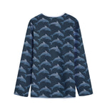 Dolphin Dot Pattern Print Long Sleeve Short Coat