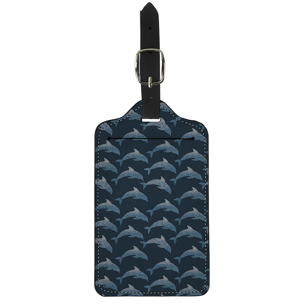 Dolphin Dot Pattern Print Luggage Tag
