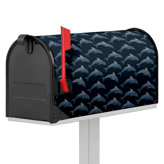 Dolphin Dot Pattern Print Mailbox Cover