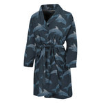 Dolphin Dot Pattern Print Men's Bathrobe