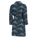 Dolphin Dot Pattern Print Men's Bathrobe