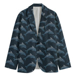 Dolphin Dot Pattern Print Men's Blazer