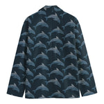 Dolphin Dot Pattern Print Men's Blazer