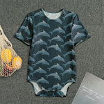 Dolphin Dot Pattern Print Men's Bodysuit