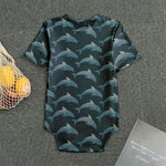 Dolphin Dot Pattern Print Men's Bodysuit