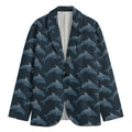 Dolphin Dot Pattern Print Men's Cotton Blazer