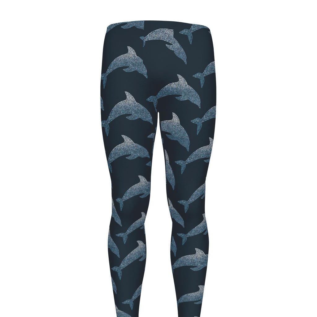 Dolphin Dot Pattern Print Men's leggings