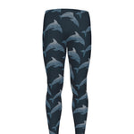 Dolphin Dot Pattern Print Men's leggings