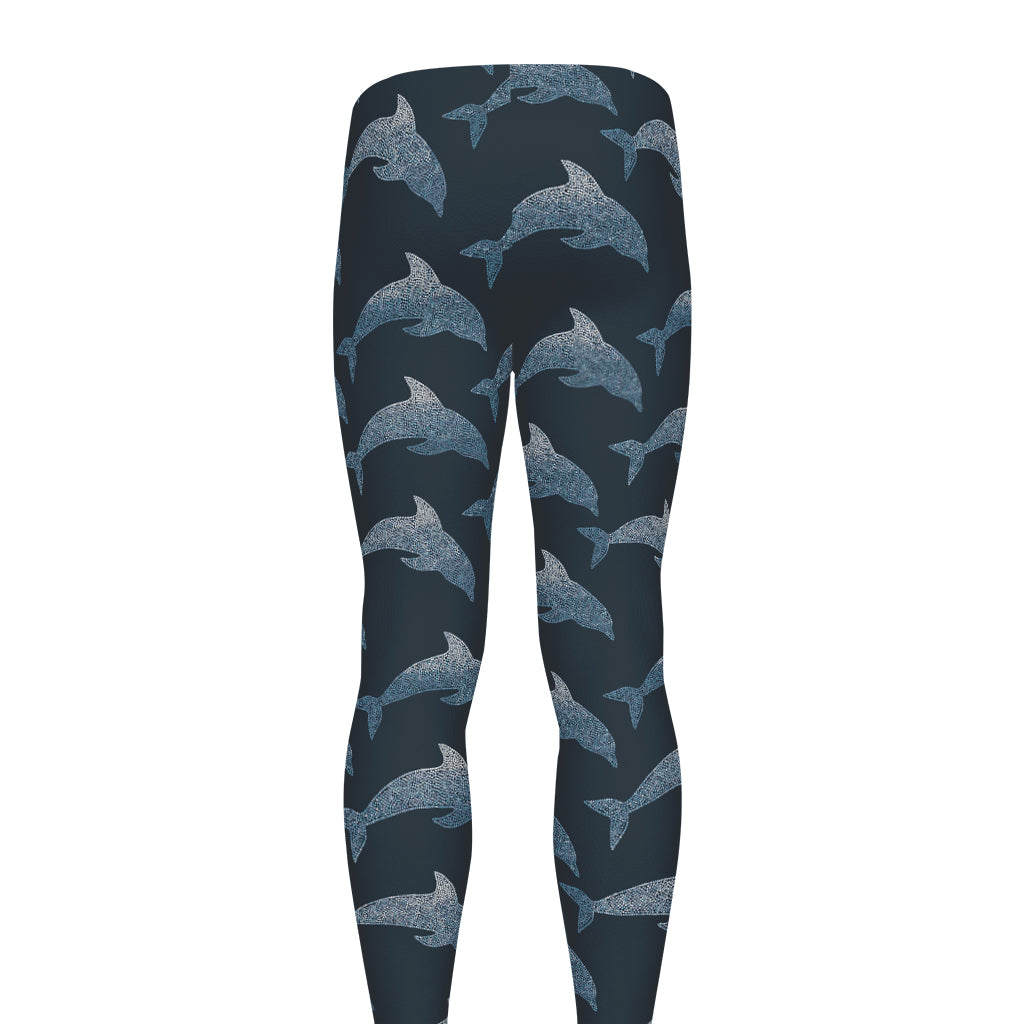 Dolphin Dot Pattern Print Men's leggings