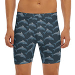 Dolphin Dot Pattern Print Men's Long Boxer Briefs
