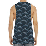 Dolphin Dot Pattern Print Men's Muscle Tank Top