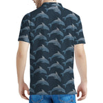 Dolphin Dot Pattern Print Men's Polo Shirt