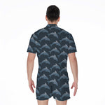 Dolphin Dot Pattern Print Men's Rompers