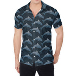 Dolphin Dot Pattern Print Men's Shirt