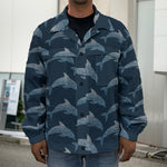 Dolphin Dot Pattern Print Men's Shirt Jacket