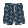 Dolphin Dot Pattern Print Men's Athletic Shorts