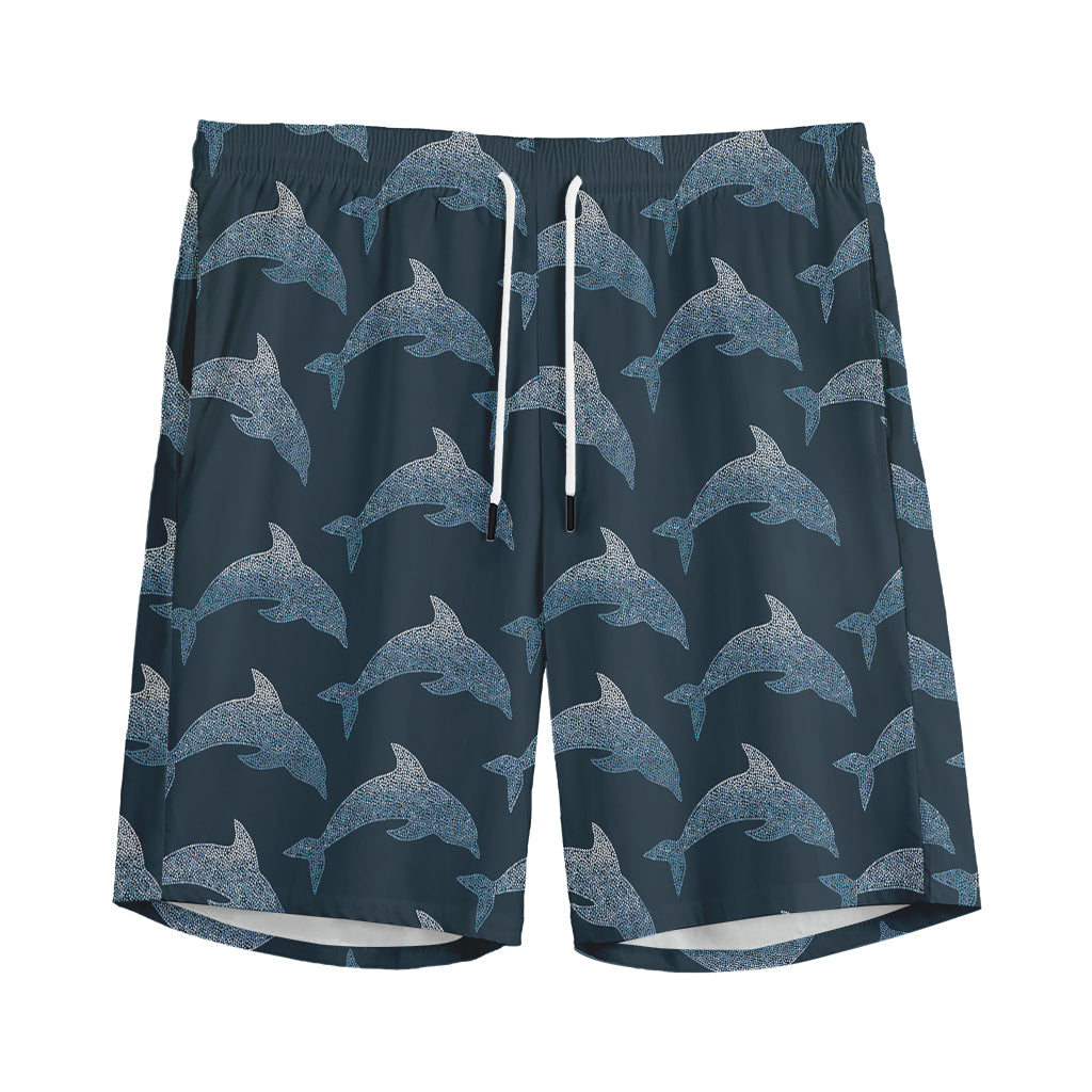Dolphin Dot Pattern Print Men's Sports Shorts