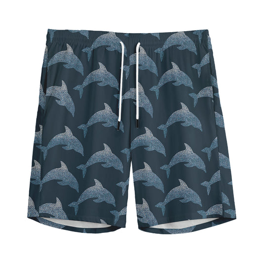 Dolphin Dot Pattern Print Men's Sports Shorts