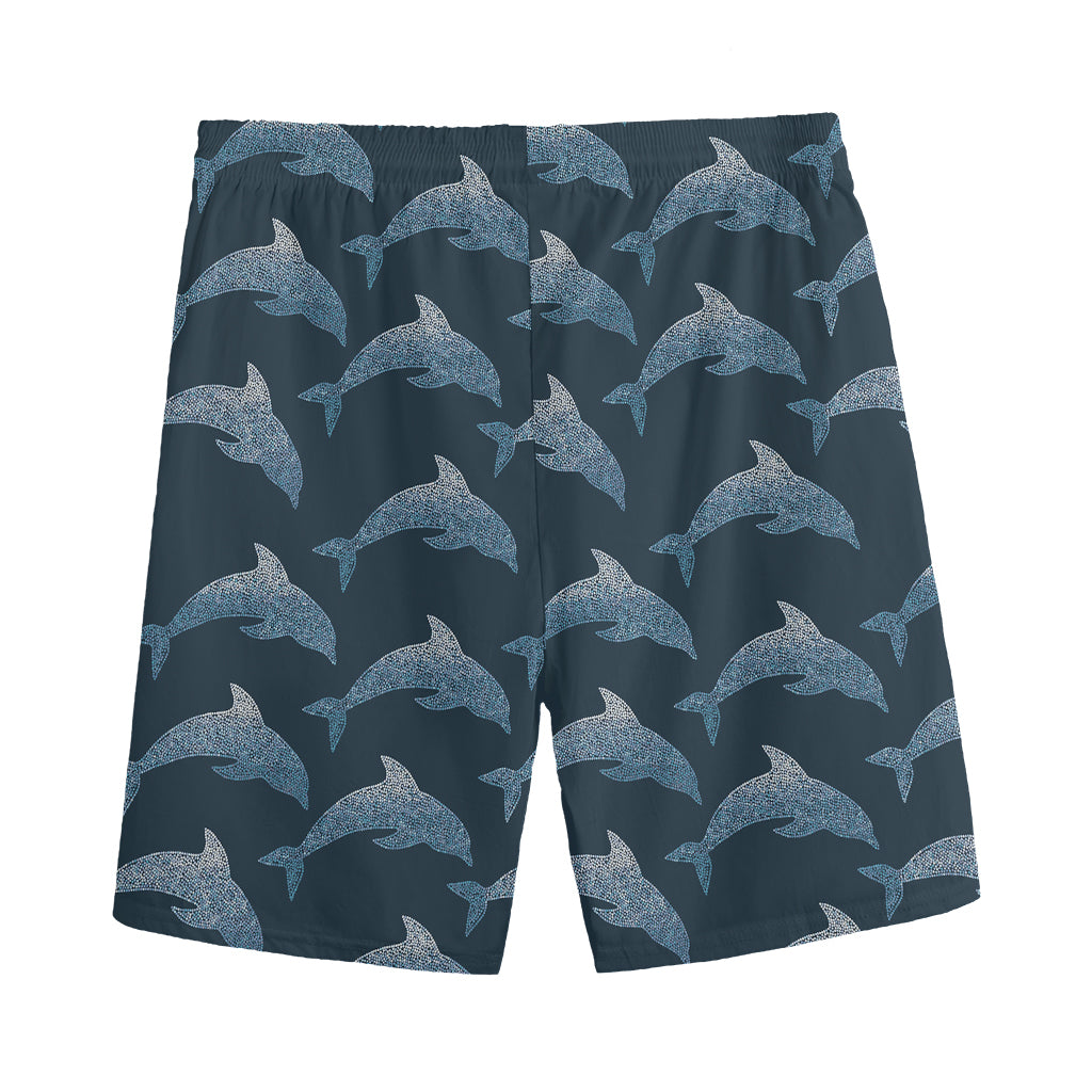 Dolphin Dot Pattern Print Men's Sports Shorts