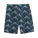 Dolphin Dot Pattern Print Men's Sports Shorts