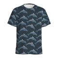 Dolphin Dot Pattern Print Men's Athletic T-Shirt