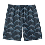 Dolphin Dot Pattern Print Men's Swim Trunks