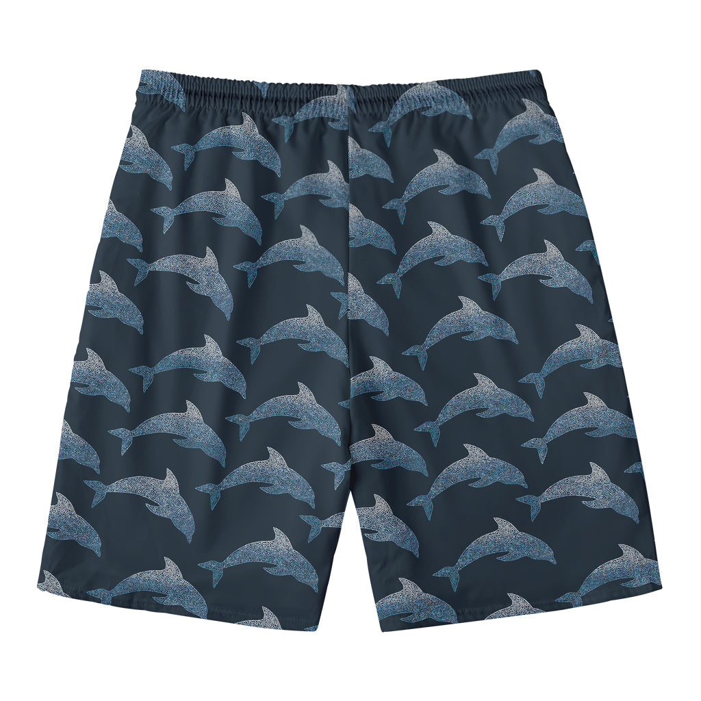 Dolphin Dot Pattern Print Men's Swim Trunks