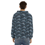 Dolphin Dot Pattern Print Men's Velvet Pullover Hoodie