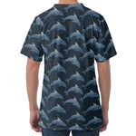 Dolphin Dot Pattern Print Men's Velvet T-Shirt