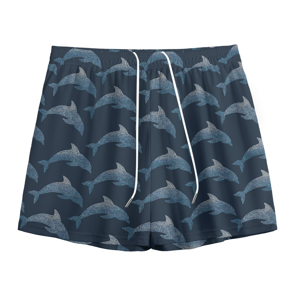 Dolphin Dot Pattern Print Mesh Shorts