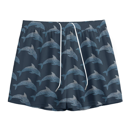 Dolphin Dot Pattern Print Mesh Shorts