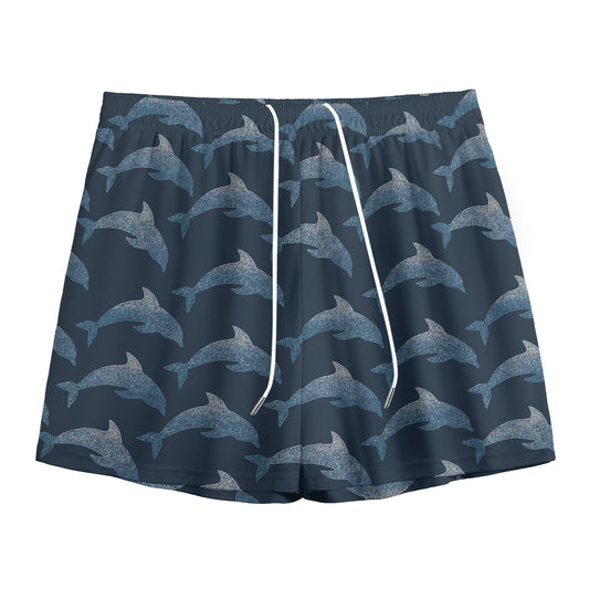 Dolphin Dot Pattern Print Mesh Shorts