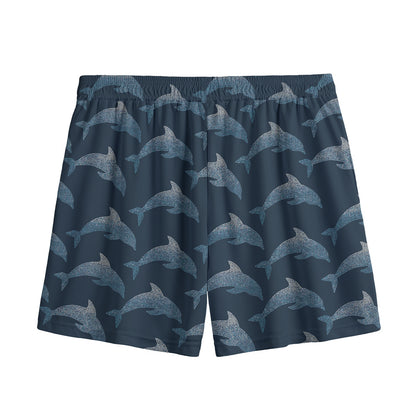 Dolphin Dot Pattern Print Mesh Shorts