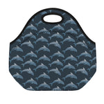 Dolphin Dot Pattern Print Neoprene Lunch Bag