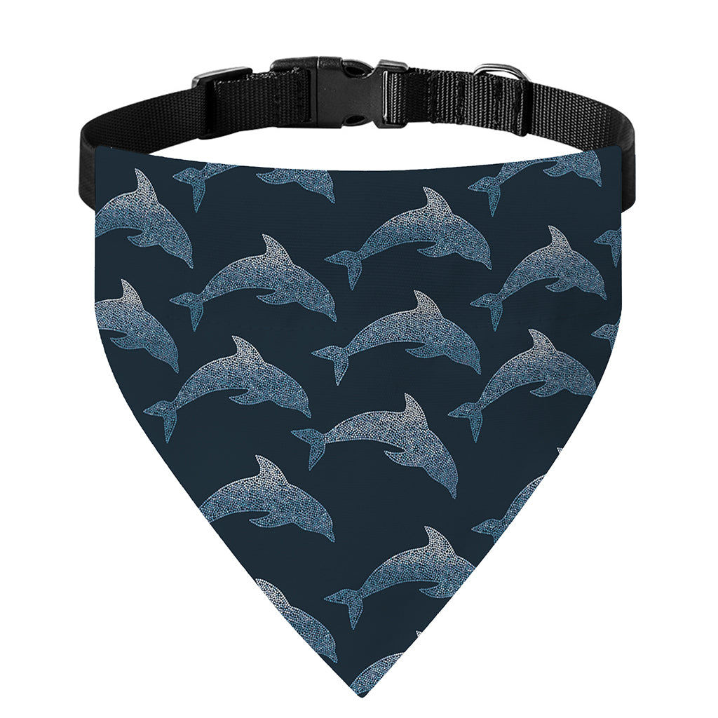 Dolphin Dot Pattern Print Over The Collar Dog Bandana