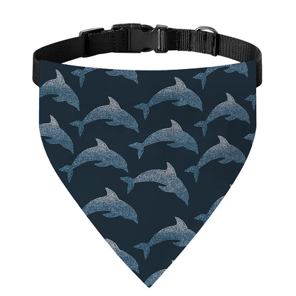 Dolphin Dot Pattern Print Over The Collar Dog Bandana