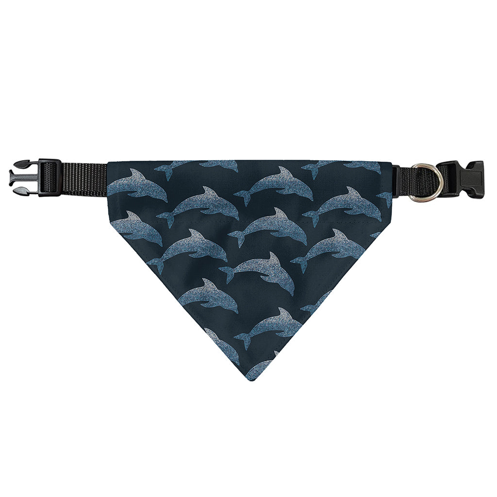 Dolphin Dot Pattern Print Over The Collar Dog Bandana