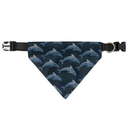 Dolphin Dot Pattern Print Over The Collar Dog Bandana