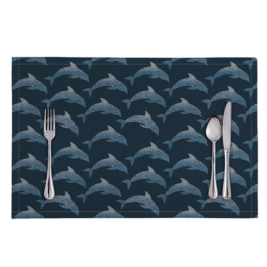 Dolphin Dot Pattern Print Placemat
