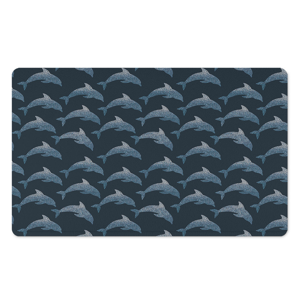 Dolphin Dot Pattern Print Polyester Doormat