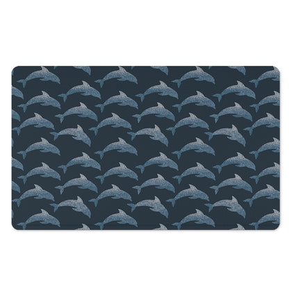 Dolphin Dot Pattern Print Polyester Doormat