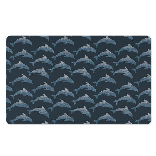 Dolphin Dot Pattern Print Polyester Doormat