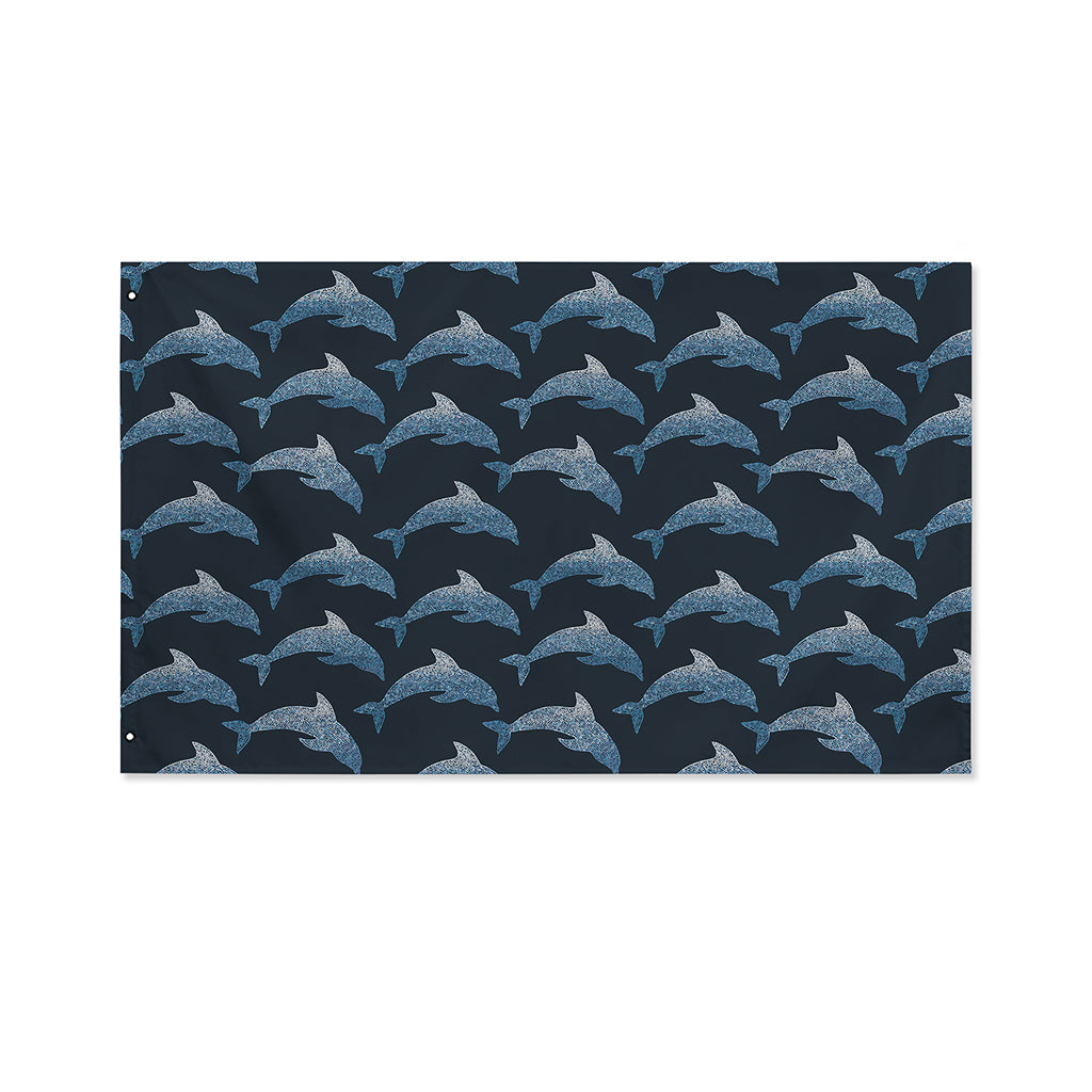 Dolphin Dot Pattern Print Polyester Flag
