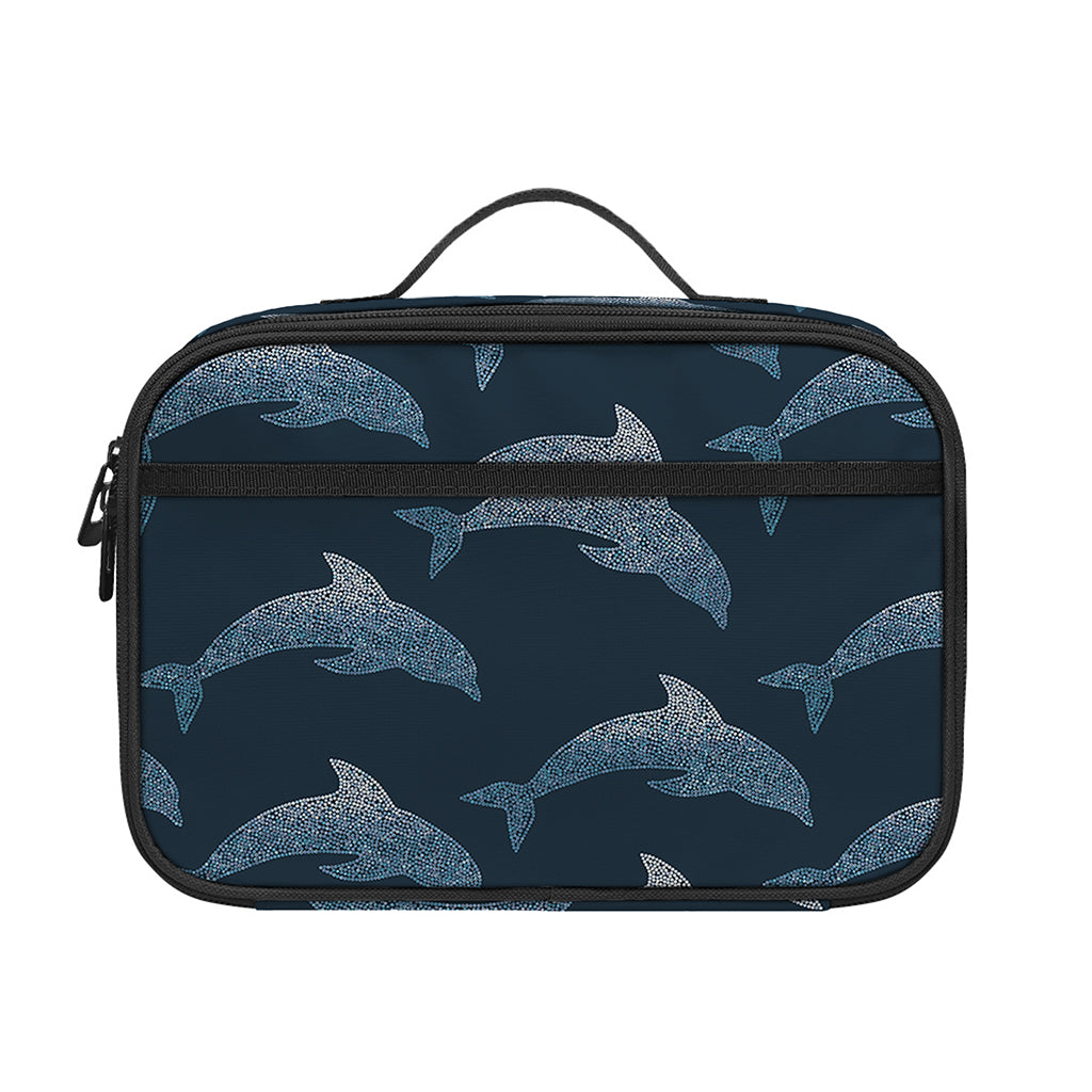 Dolphin Dot Pattern Print Portable Lunch Bag