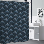 Dolphin Dot Pattern Print Premium Shower Curtain